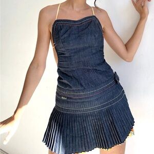 Killah by Miss Sixty Denim Pleated Mini Dress